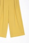 Fuschia Pants - Mustard - mustard yellow wide leg pants with high paperbag waist - Petite Studio NYC