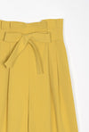 Fuschia Pants - Mustard - mustard yellow wide leg pants with high paperbag waist - Petite Studio NYC