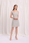 Isla Dress - Mint Gingham - Mint Gingham mini dress with back crossover strap - Petite studio NYC