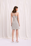 Isla Dress - Mint Gingham - Mint Gingham mini dress with back crossover strap - Petite studio NYC