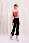 Dora Top - Red Floral- red floral top with spaghetti straps - Petite Studio NYC