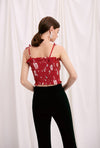 Dora Top - Red Floral- red floral top with spaghetti straps - Petite Studio NYC