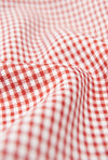 Isla Dress - Red Gingham -Red Gingham mini dress with back crossover strap - Petite studio NYC