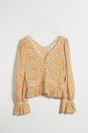 Oslo Top - Mustard Floral - V neck floral top - Petite Studio NYC