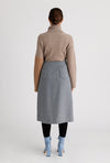 Mercer Wool Skirt - Grey - Grey A-line tweed skirt with adjustable zipper opening in the front - Petite Studio NYC