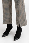 Bennet Pants - Grey Plaid - High waisted slim fit hem slit wool blend pants - Petite Studio NYC