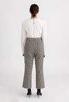 Bennet Pants - Grey Plaid - High waisted slim fit hem slit wool blend pants - Petite Studio NYC