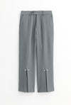 Belda Pants - Steel - Pearl detailed high-waist straight fit suit pants - Petite Studio NYC